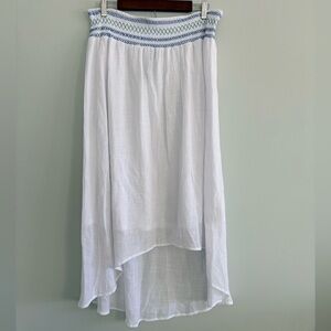 Zac & Rachel White Gauze Hi Low Skirt